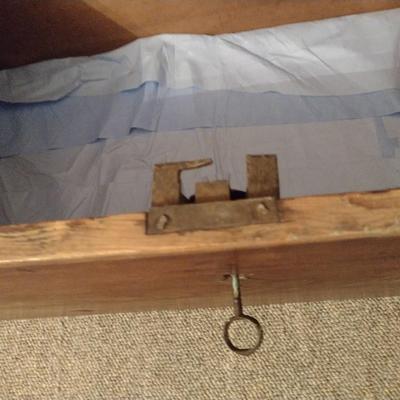 Primitive Early American Blanket Chest Solid Wood Single Slab Sides