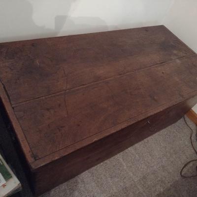 Primitive Early American Blanket Chest Solid Wood Single Slab Sides