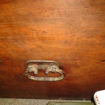 Primitive Early American Blanket Chest Solid Wood Single Slab Sides