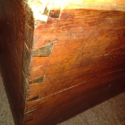 Primitive Early American Blanket Chest Solid Wood Single Slab Sides