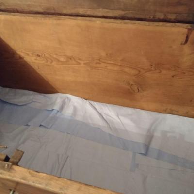 Primitive Early American Blanket Chest Solid Wood Single Slab Sides