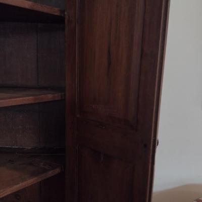 Antique Double Door Solid Wood Corner Cupboard