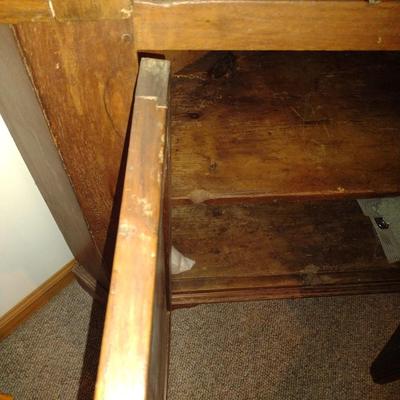 Antique Double Door Solid Wood Corner Cupboard