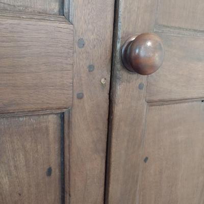 Antique Double Door Solid Wood Corner Cupboard