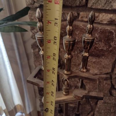 Brass Handled Fireplace Tool Set