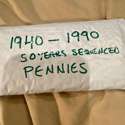 1940-90 50 Years Sequenced Pennies