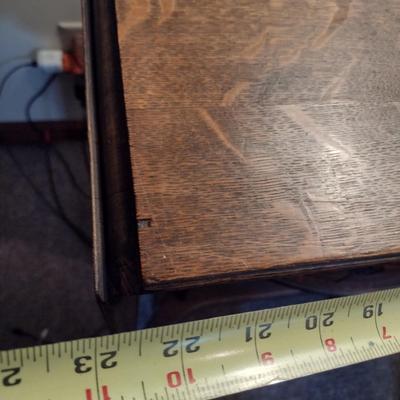 Antique Flame Mahogany Empire Drop Leaf Side Table Drum on Pedestal Design