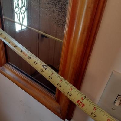 Vintage Wood Framed Double Panel Wall Mirror