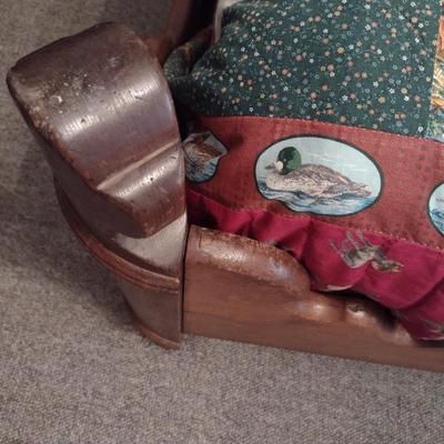 Antique High Back Solid Wood Victorian Design Full Sized Bed Frame and Mattress Set (Covering Not Included)