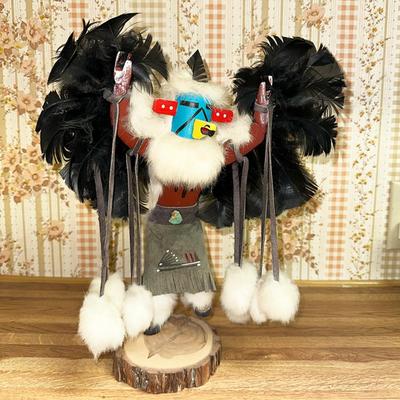 4 KACHINA DOLL DANCING EAGLE 13" ARTIST SIGNED