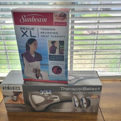 HOMEDICS WAVE ACTION MASSAGER & SUNBEAM TENSION RELIEVING HEAT THERAPY