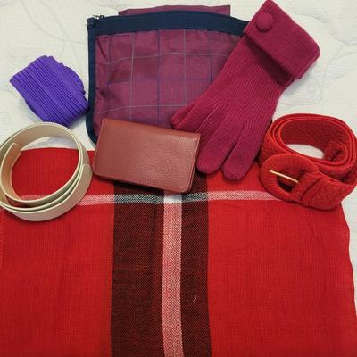 LADIES WINTER SCARF, GLOVES, BELTS AND WALLET