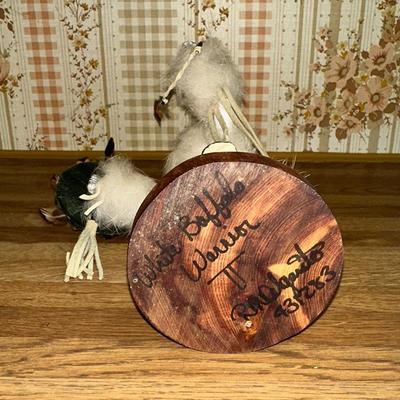 10 KACHINA DOLL WHITE BUFFALO WARRIOR 9" TALL ARTIST SIGNED