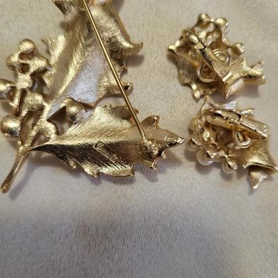 LISNER, W GERMANY AND TRIFARI CLIP-ON EARRINGS AND BROOCH