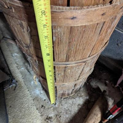 Vintage Pole Bean Wood Slat Harvest Baskets