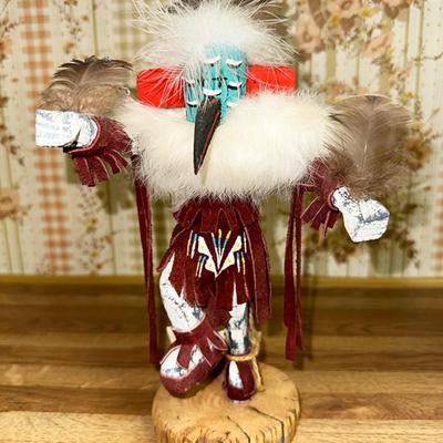 11 KACHINA DOLL ROAD RUNNER DANCER 9" ARTIST SIGNED NAVAJO
