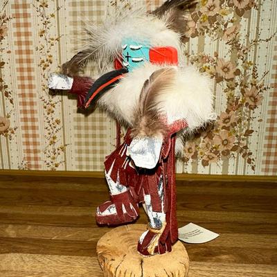 11 KACHINA DOLL ROAD RUNNER DANCER 9" ARTIST SIGNED NAVAJO