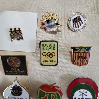 VARIETY OF PINS AND BOOKMARK