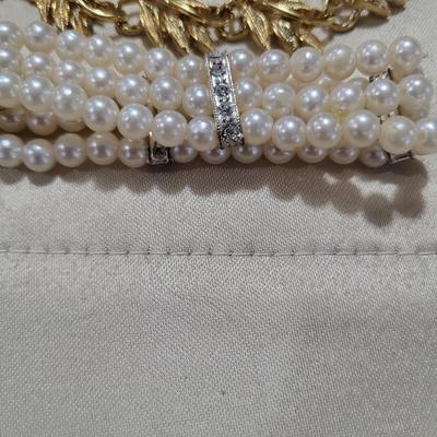 FAUX PEARLS, VINTAGE NAPIER NECKLACE, LAPEL PINS AND MORE