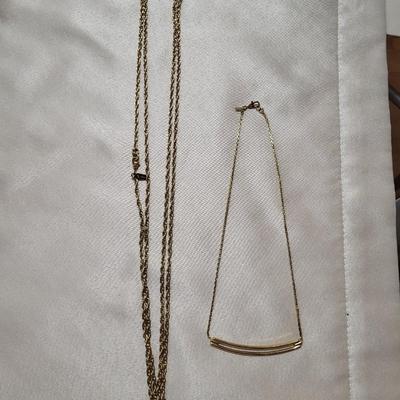 2 GOLD TONE NECKLACES