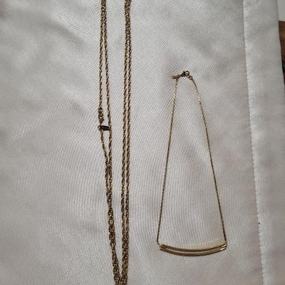 2 GOLD TONE NECKLACES