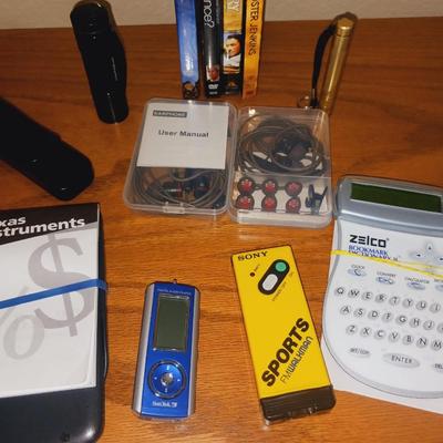 TEXAS INSTRUMENT CALCULATOR, ZEICO BOOKMARK DICTIONARY II, SONY SPORTS FM WALKMAN AND MORE