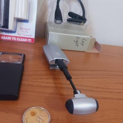 BOOK LIGHTS AND MARKERS, CEILING FAN BRUSH, LUGGAGE SCALE, SUNGLASSES AND MORE