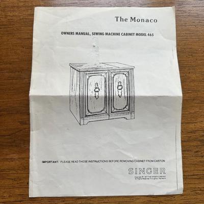 SINGER - THE MONACO FOLD OUT SEWING MACHINE CABINET