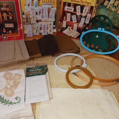 NEEDLEPOINT TABLECLOTH, BOOK MARKS, PATTERN BOOKS AND MUCH MORE