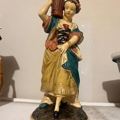 Ceramic figurines and oil lamp