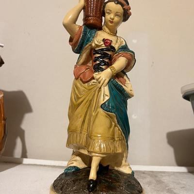 Ceramic figurines and oil lamp