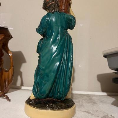 Ceramic figurines and oil lamp