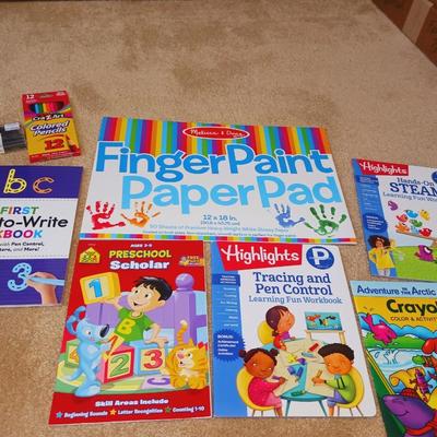 FINGER PAINT PAPER AND CHILDREN'S ACTIVITY BOOKS