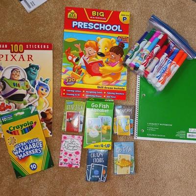 CHILDREN'S CARD GAMES, STICKER AND ACTIVITY BOOKS PLUS MARKERS