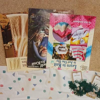 QUILTER'S RULERS, LARGE ROLL OF MATERIAL, LEARN TO KNIT BOOKS AND MORE
