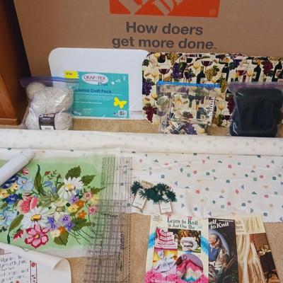 QUILTER'S RULERS, LARGE ROLL OF MATERIAL, LEARN TO KNIT BOOKS AND MORE