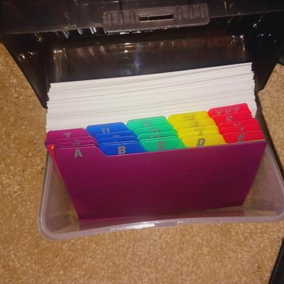 DELL KEYBOARD, RCA VOICE RECORDER, MARKERS, INDEX BOX AND MORE