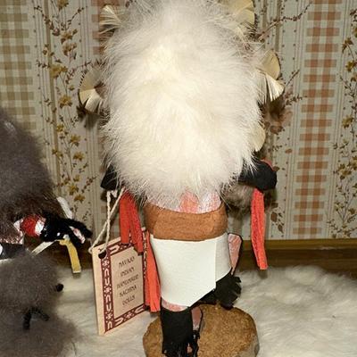 17 LOT 3 KACHINA DOLLS 3 HORN BEAR & SUN 7" TALL MARKED BOTTOM