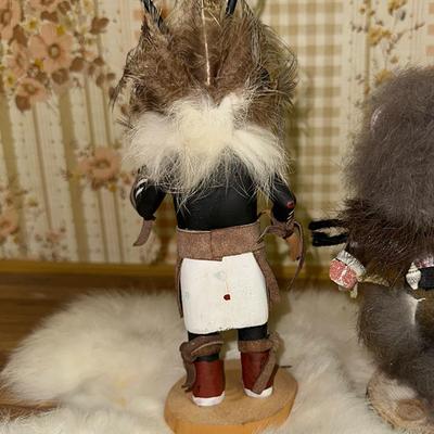 17 LOT 3 KACHINA DOLLS 3 HORN BEAR & SUN 7" TALL MARKED BOTTOM