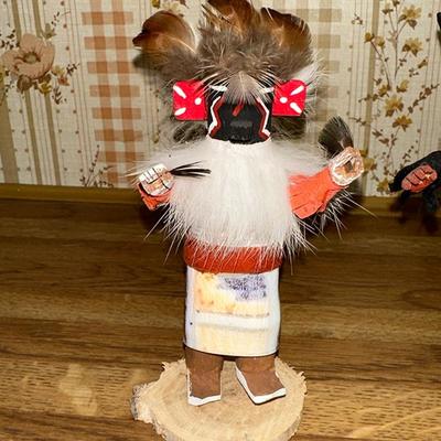 18 LOT 3 KACHINA DOLLS EAGLE BLACK ORGO RED EARS 4.5"
