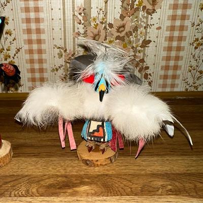 18 LOT 3 KACHINA DOLLS EAGLE BLACK ORGO RED EARS 4.5"