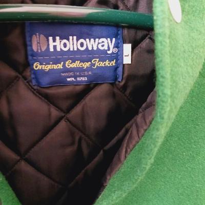MEN'S TUFF HIDE LEATHER VEST (M) & HOLLOWAY COLLEGE LETTER JACKET (L)