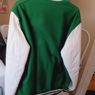 MEN'S TUFF HIDE LEATHER VEST (M) & HOLLOWAY COLLEGE LETTER JACKET (L)