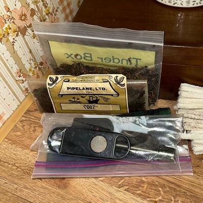 19 LOT SMOKING PARAPHERNALIA PIPE CLEANERS HUMIDOR TOBACCO JAR