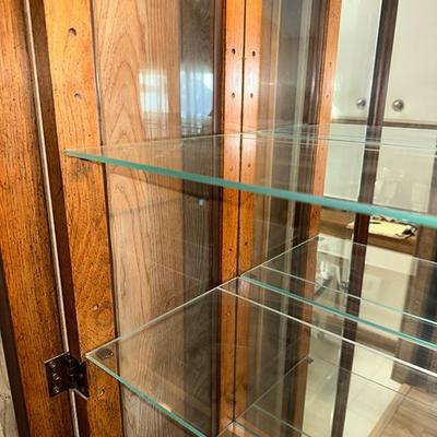 20 CURIO CABINET 2 DOORS 4 GLASS SHELVES LIGHT 76" TALL