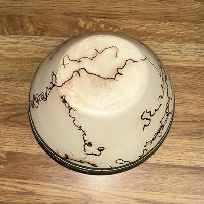 30 NAVAJO POTTERY VASE ARTIST SIGNED HORSE HAIR PAINTED DEOCDRATION