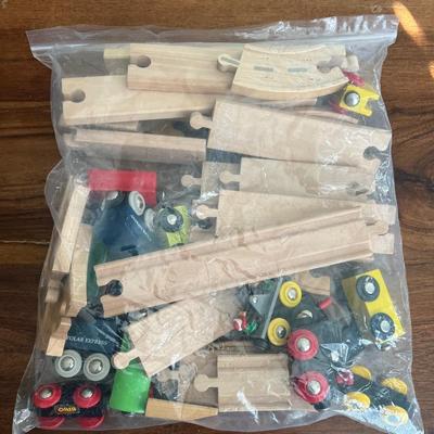 Bag of Wood Trains and Tracks
