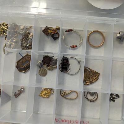 Assortment Of Costume Jewelry And Containers