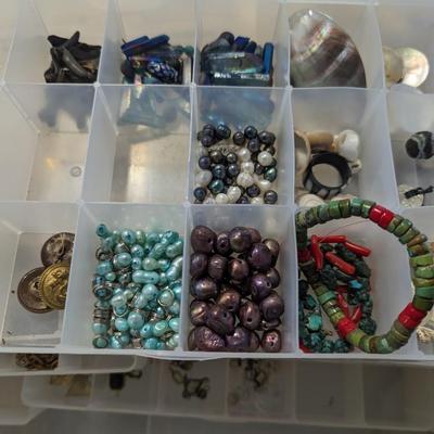 Assortment Of Costume Jewelry And Containers