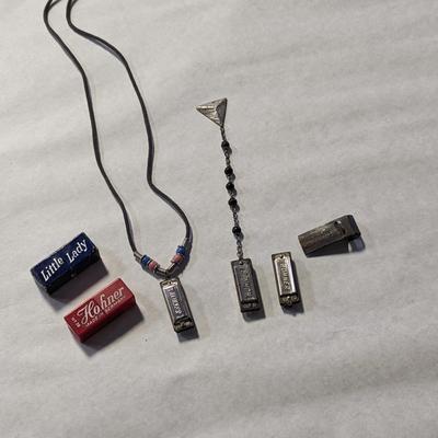Miniature Hohner Harmonica & Vintage Whistle